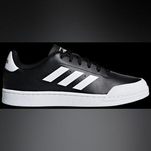 NWT Adidas Men Court 70s blck/wht Leather Tennis Shoes 8  (B79771)
